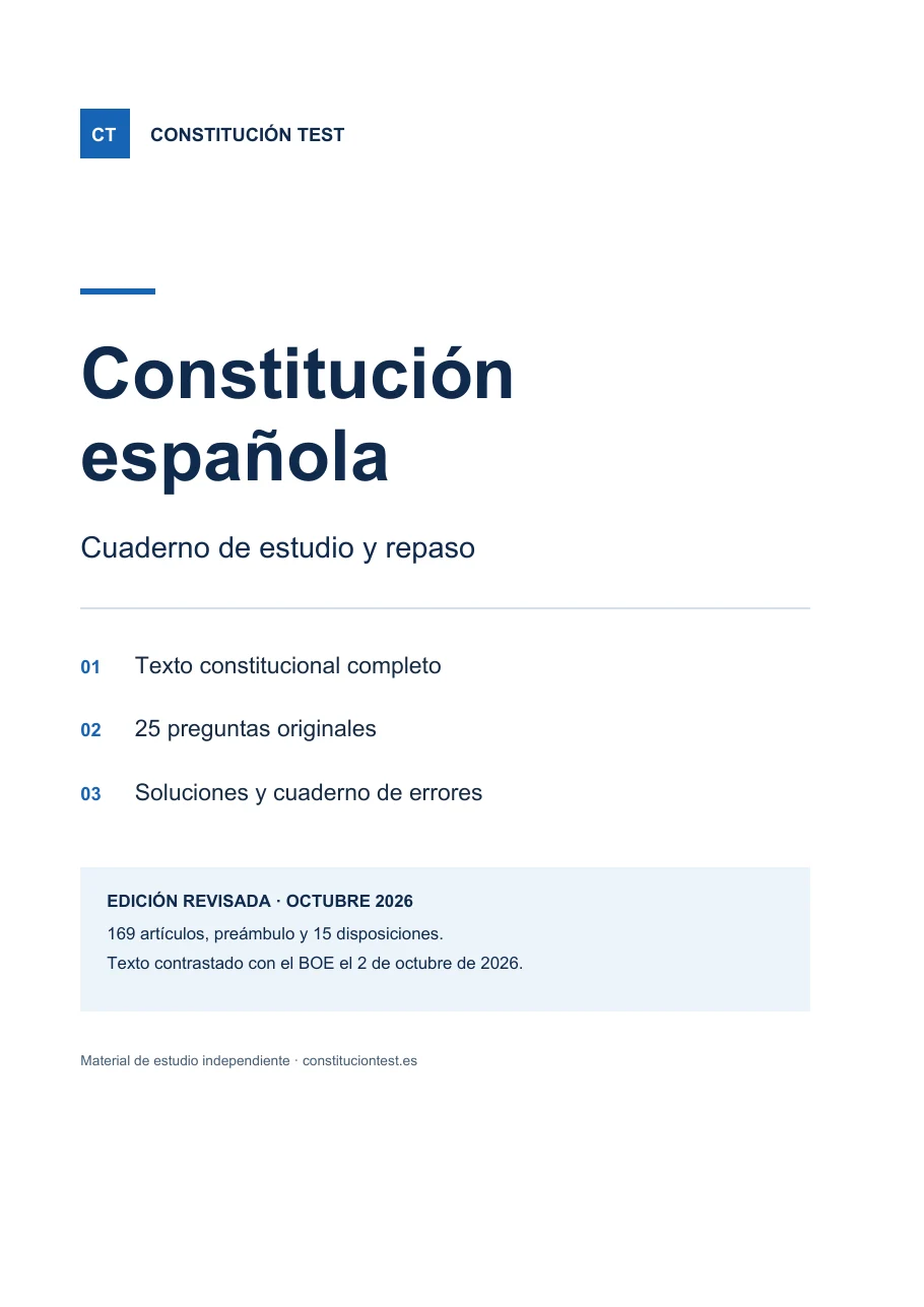 Cuaderno de Constitución Española, edición de octubre de 2026